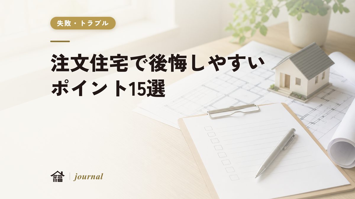 注文住宅で後悔しやすいポイント15選｜ジャンル別に徹底解説！